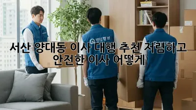 서산 양대동 이사 대행 추천: 저렴하고 안전한 이사, 어떻게?
